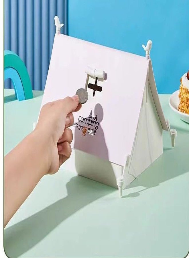 Azelf Saving Jar Unique Camping Tent Piggy Banks, Plastic Money Box, Saving Jar for Children Practical Gifts Birthday Christmas Festival Gifts for Home Decor Gift Aestheic View - Image 2